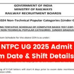 RRB NTPC UG 2025 Admit Card