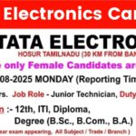 Tata Electronics Ltd Latest Campus Placement 2025