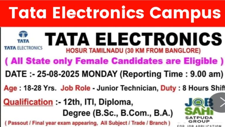 Tata Electronics Ltd Latest Campus Placement 2025